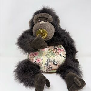 Vintage Plush Creations Inc Gorilla with Diaper and Pacifier Plushie 1994-Rare-